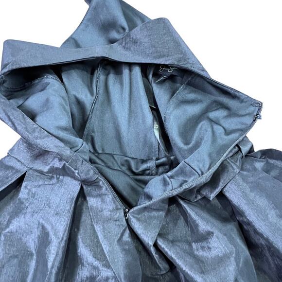 Jessica Simpson Sleeveless V-Neck Black Taffeta Cocktail Dress with Bow Size 6 - Picture 8 of 16